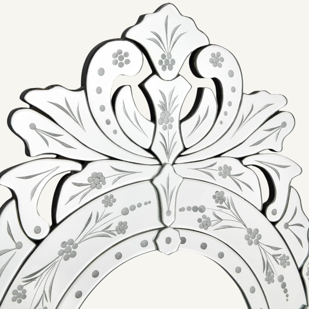 Venetian etched glass vintage style mirror