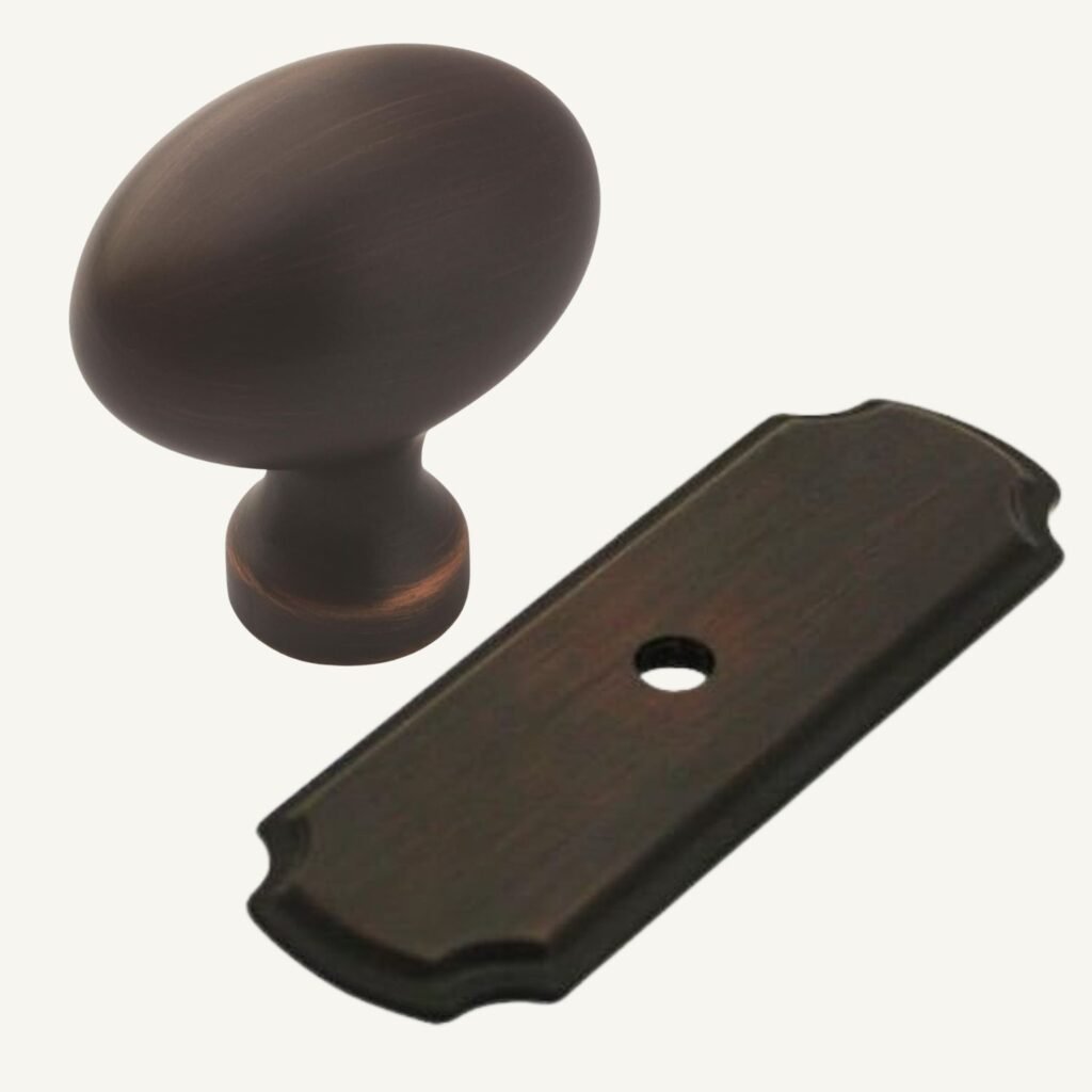Cosmas Backplate and Amerock Cabinet Knob in Oil Rubbed Bronze
