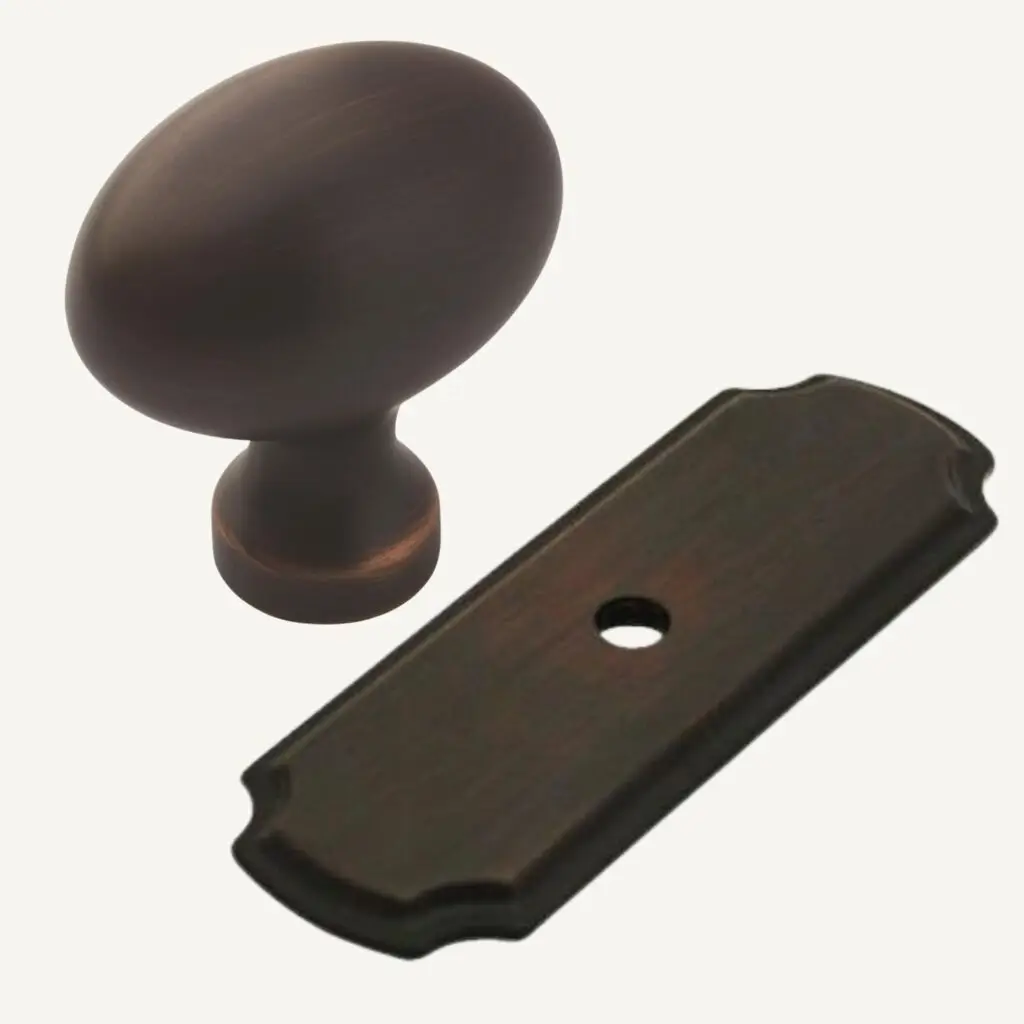 Cosmas Backplate and Amerock Cabinet Knob in Oil Rubbed Bronze