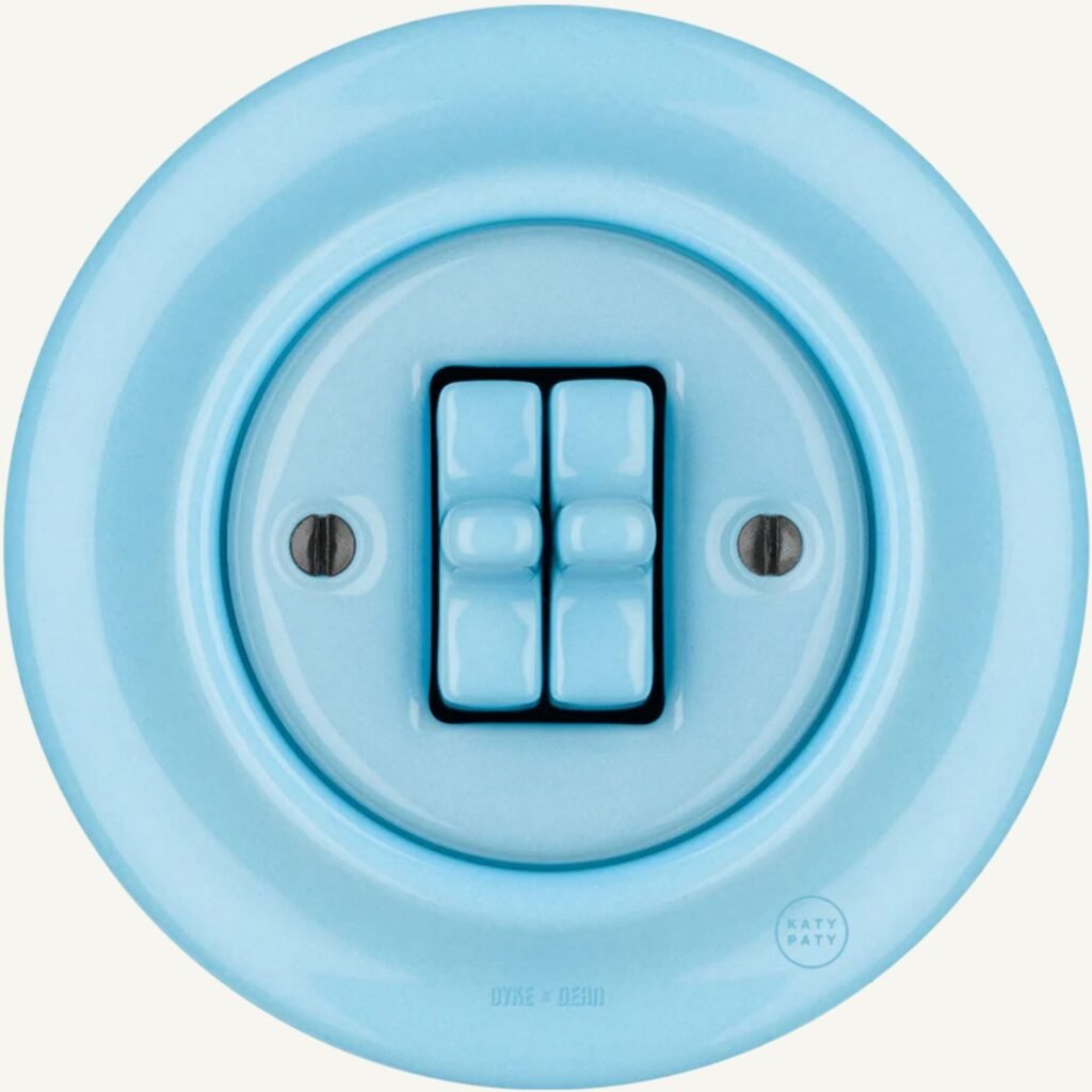 Porcelain toggle electrical toggle 2-gang switch from Dyke and Dean