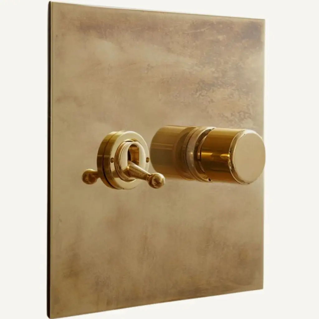 Toggle and Knurled Living Brass finish Forbes & Lomax Light Switch