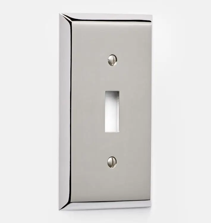 Rejuvenation Lewis Single Toggle Switchplate in Polished Nickel