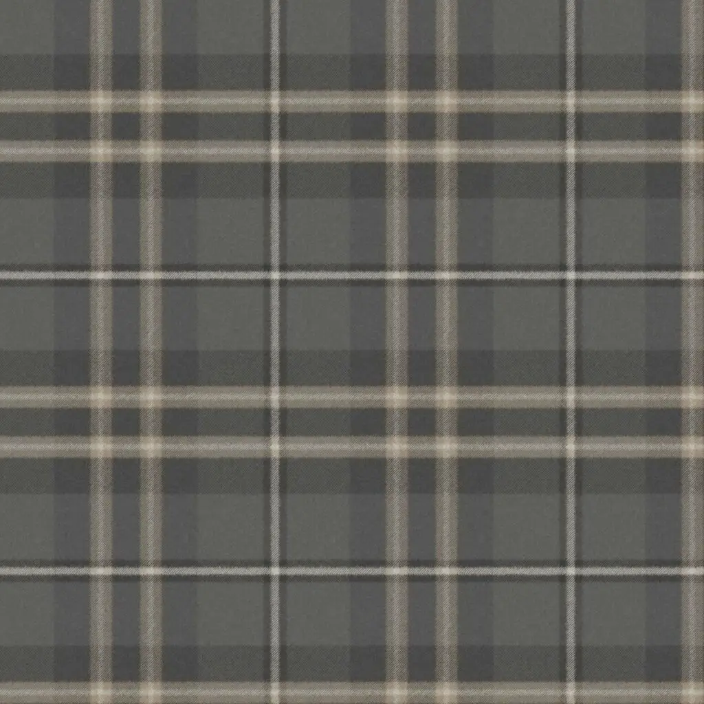 Eldon Weave tartan plaid wallpaper in Charcoal