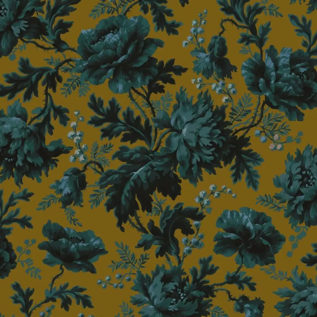 House of Hackney Opia floral old house wallpaper in Bronze