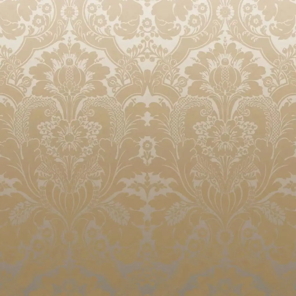 Little Greene St James's Park damask old house wallpaper in Suede Fade