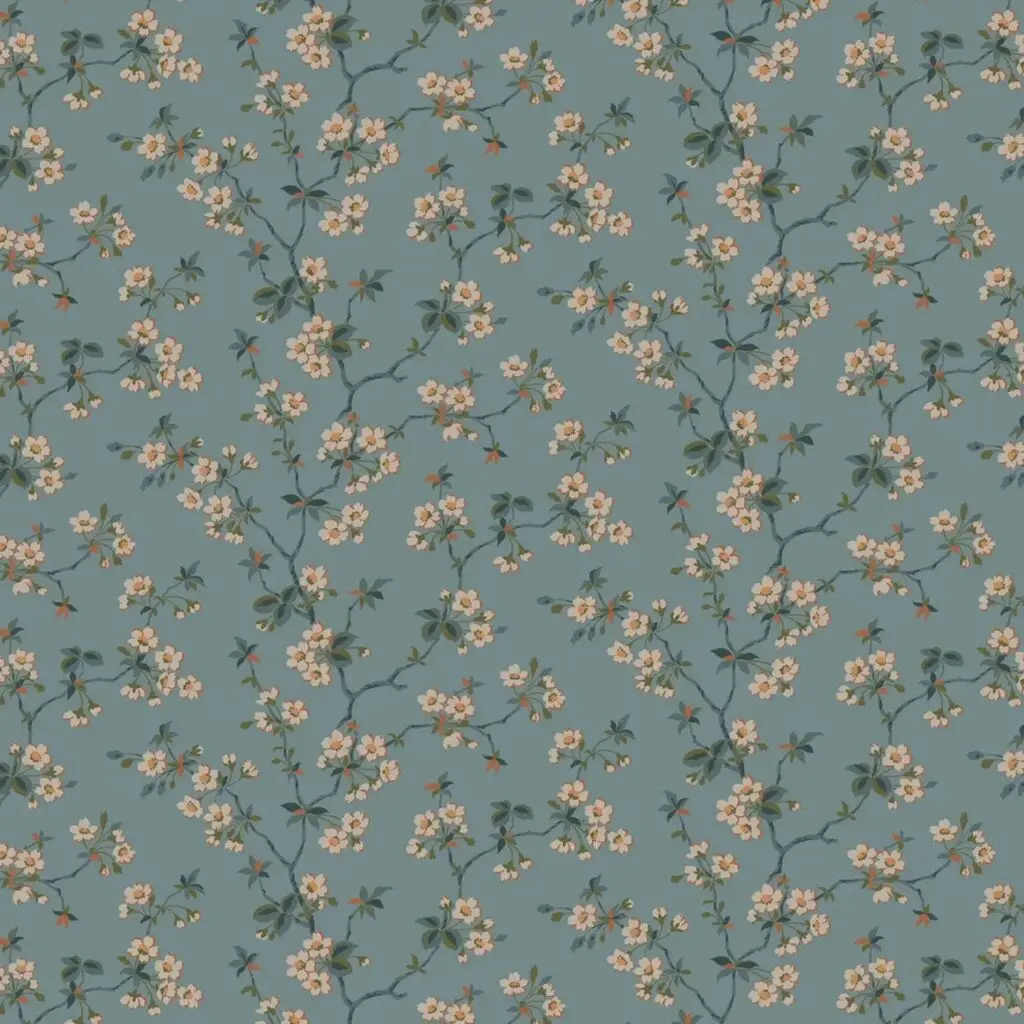 Borastapeter Tradgardsstaden cherry blossom wallpaper in blue