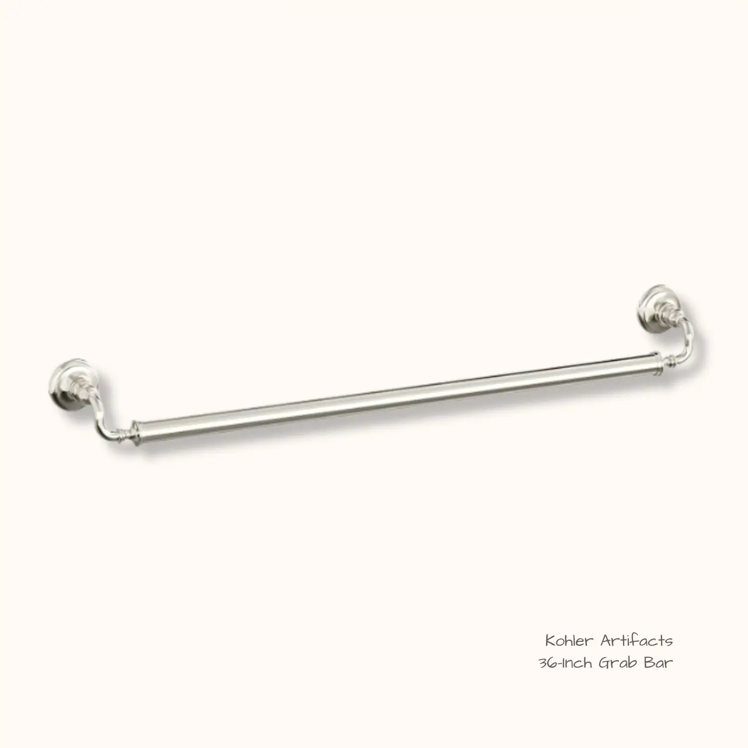 Kohler Artifacts 36 inch grab bar in polished chrome and brushed brass